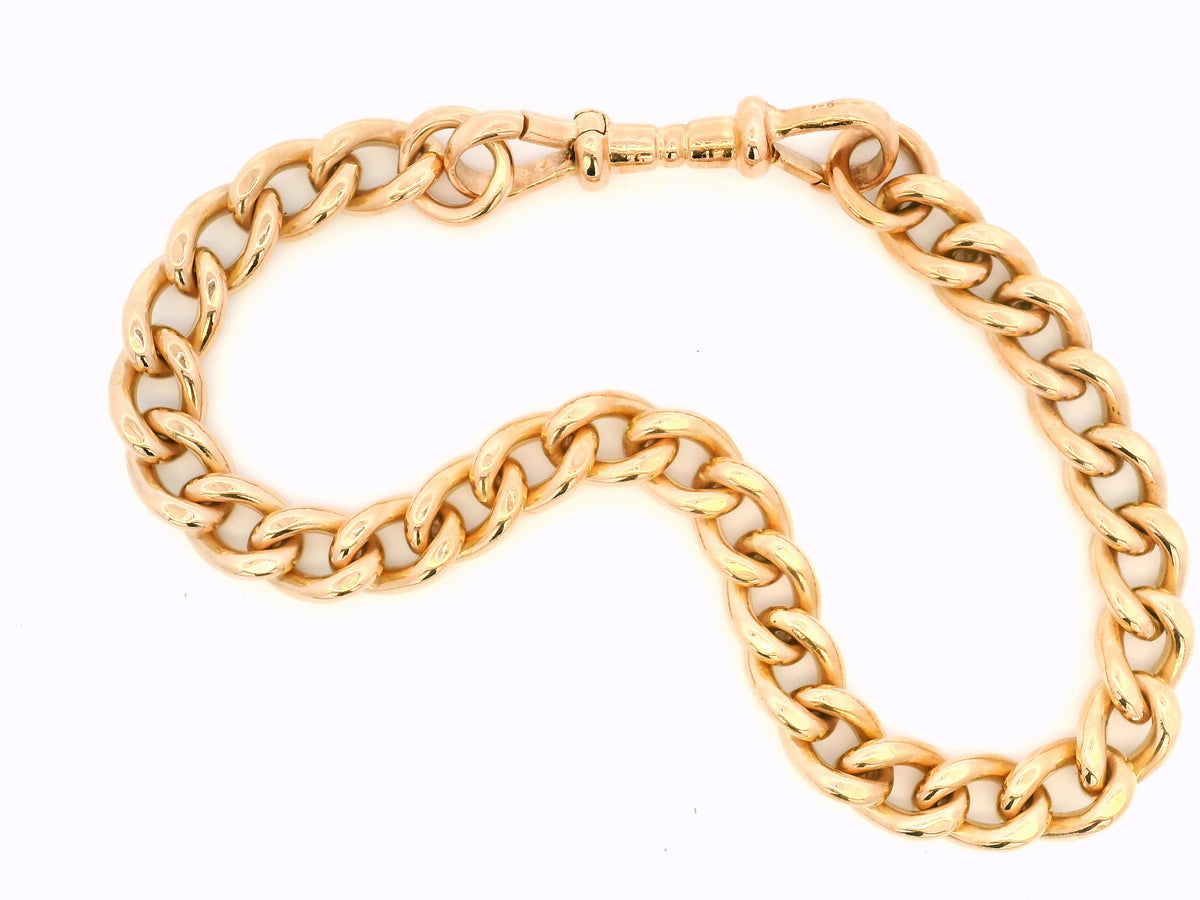 ANTIQUE EDWARDIAN CURB LINK BRACELET 9ct ROSE GOLD