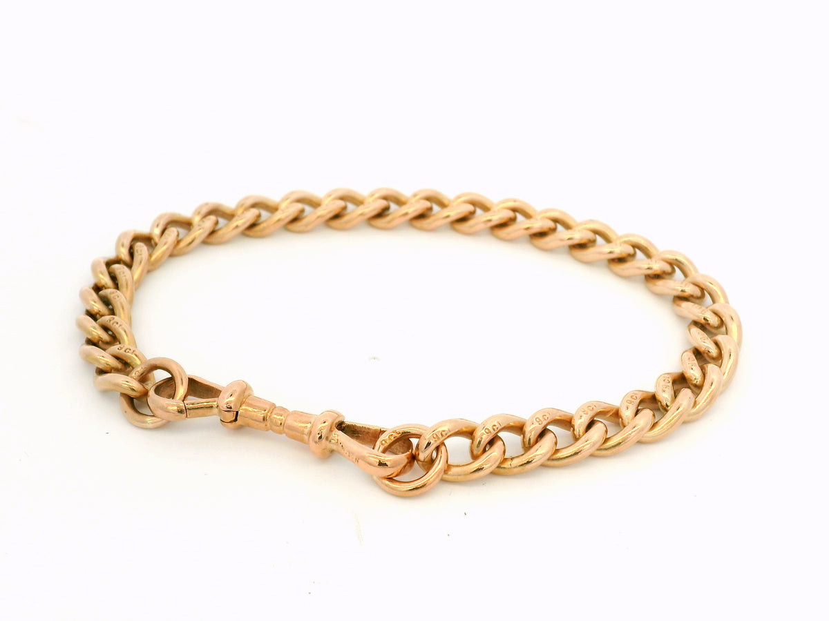 ANTIQUE EDWARDIAN CURB LINK BRACELET 9ct ROSE GOLD