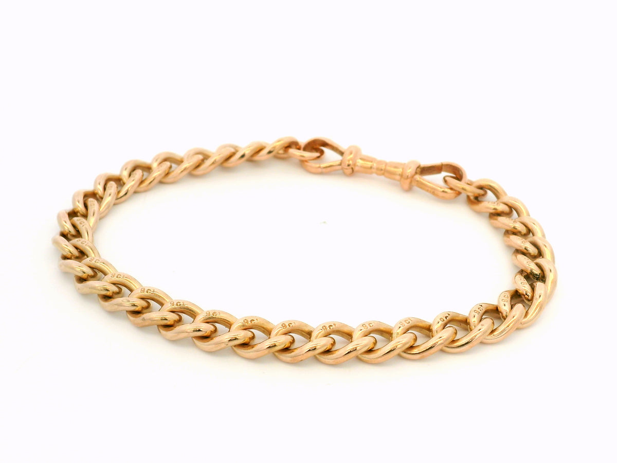 ANTIQUE EDWARDIAN CURB LINK BRACELET 9ct ROSE GOLD