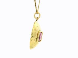 VINTAGE 5ct RHODOLITE GARNET PENDANT 18ct GOLD