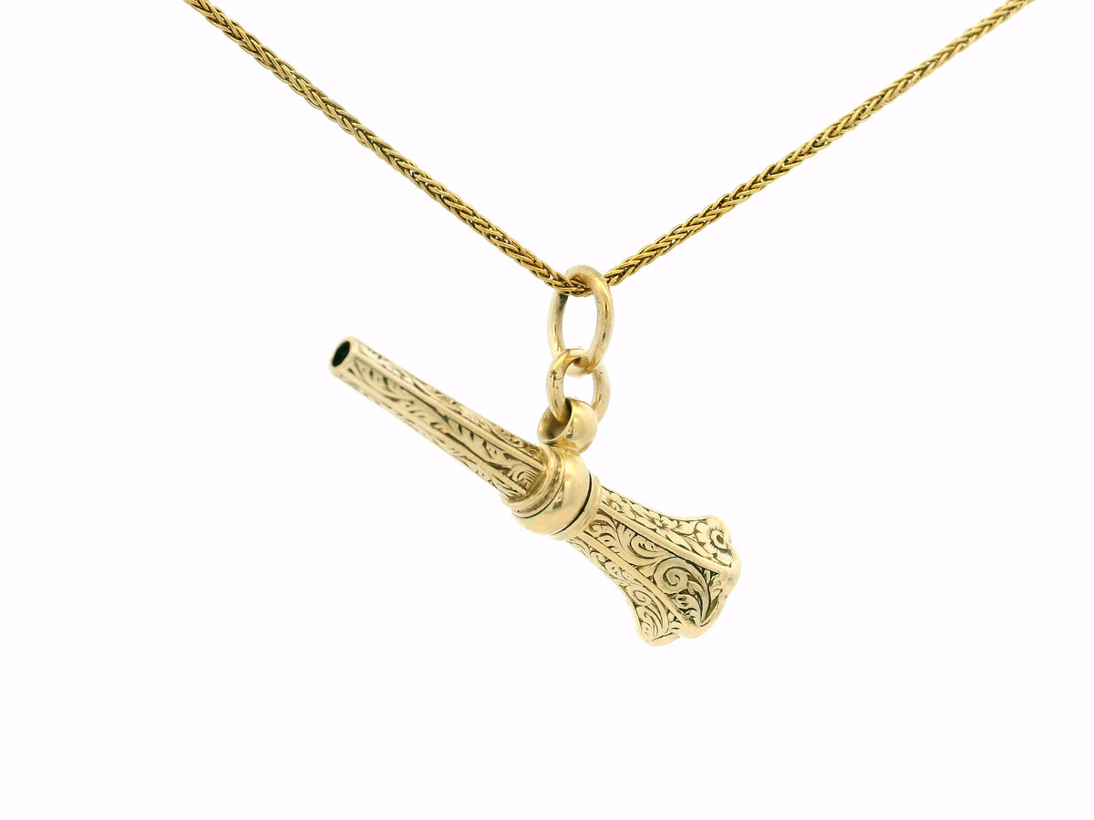 ANTIQUE EDWARDIAN BLOODSTONE WATCH WINDER FOB 15ct GOLD