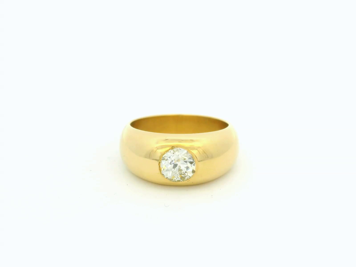 CUSTOM .80ct OLD EUROPEAN CUT DIAMOND RING 18ct YELLOW GOLD