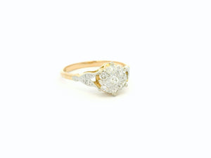 ANTIQUE DIAMOND CLUSTER RING 18ct GOLD