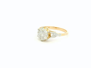 ANTIQUE DIAMOND CLUSTER RING 18ct GOLD