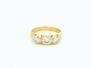 RETRO 1.22ct DIAMOND TRILOGY RING 18ct GOLD