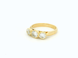 RETRO 1.22ct DIAMOND TRILOGY RING 18ct GOLD