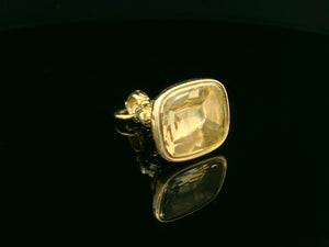 ANTIQUE EDWARDIAN CITRINE FOB SEAL PENDANT 9ct GOLD