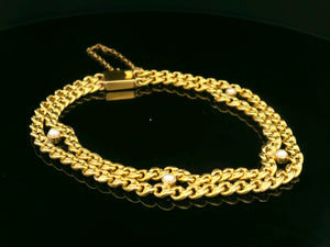 ANTIQUE EDWARDIAN PEARL BRACELET 15ct GOLD