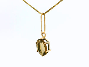 ANTIQUE EDWARDIAN SMOKY QUARTZ PENDANT 9ct GOLD