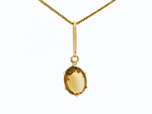 ANTIQUE EDWARDIAN SMOKY QUARTZ PENDANT 9ct GOLD