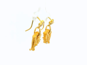 VINTAGE DIAMOND CHEETAH EARRINGS 18ct GOLD