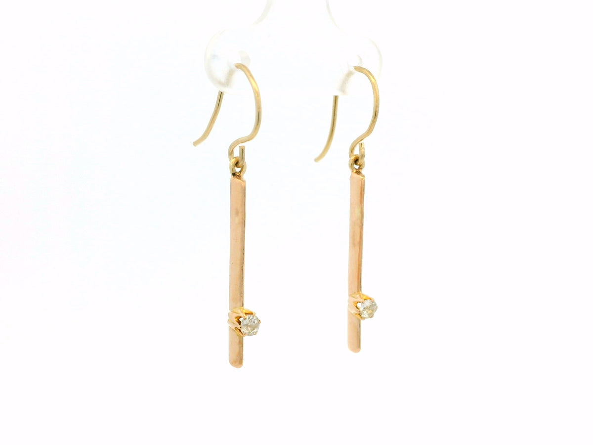 ANTIQUE EDWARDIAN DIAMOND EARRINGS 15ct GOLD