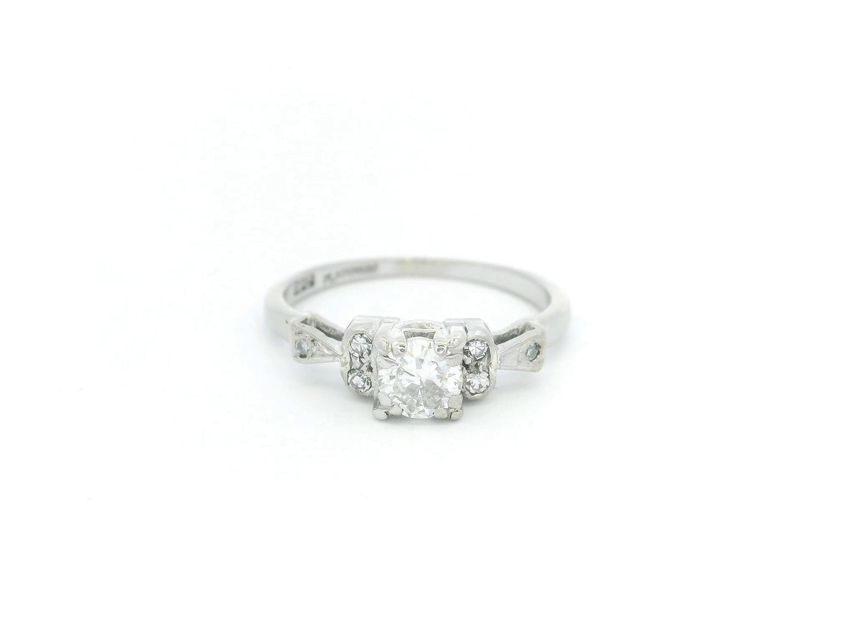 ART DECO .44ct DIAMOND RING 18ct GOLD &amp; PLATINUM