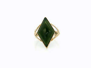 ANTIQUE EDWARDIAN NEPHRITE JADE RING 9ct GOLD