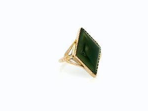 ANTIQUE EDWARDIAN NEPHRITE JADE RING 9ct GOLD