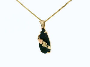 VINTAGE c1940 ONYX PENDANT 10ct GOLD