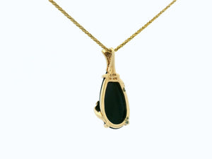 VINTAGE c1940 ONYX PENDANT 10ct GOLD