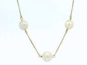 VINTAGE ITALIAN FRESHWATER PEARL NECKLACE 18ct GOLD