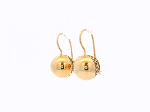 VINTAGE SOVIET ERA EURO BALL EARRINGS 14ct ROSE GOLD