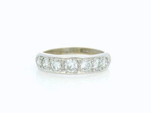 VINTAGE c1930 .77ct SEVEN STONE DIAMOND RING 18ct GOLD