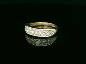 VINTAGE c1930 .77ct SEVEN STONE DIAMOND RING 18ct GOLD