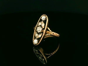 ANTIQUE ART NOUVEAU DIAMOND RING 9ct GOLD