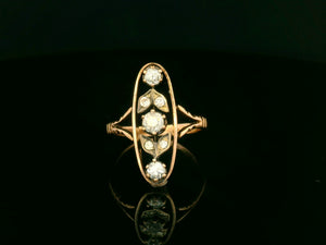 ANTIQUE ART NOUVEAU DIAMOND RING 9ct GOLD