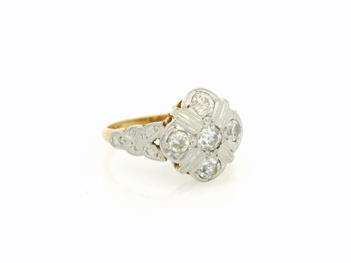 ANTIQUE EDWARDIAN DIAMOND RING 18ct GOLD &amp; PLATINUM