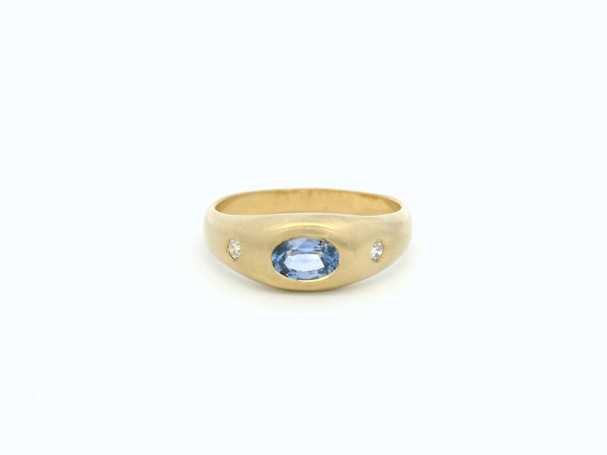 R&amp;V CUSTOM SAPPHIRE &amp; DIAMOND RING 9ct GOLD