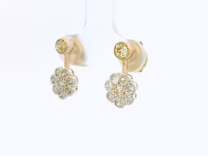 ANTIQUE EDWARDIAN .80ct DIAMOND EARRINGS 9ct GOLD