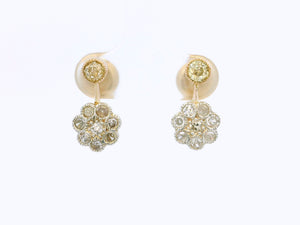 ANTIQUE EDWARDIAN .80ct DIAMOND EARRINGS 9ct GOLD