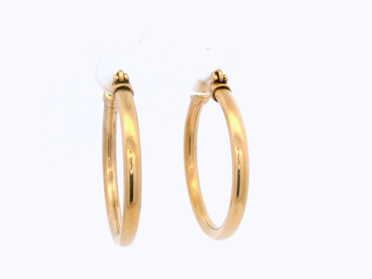 ANTIQUE EDWARDIAN HOOP EARRINGS 9ct GOLD