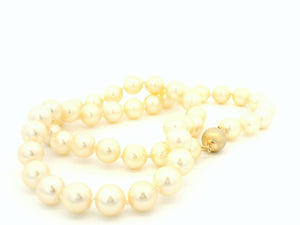 VINTAGE SINGLE STRAND PEARL NECKLACE 14ct GOLD