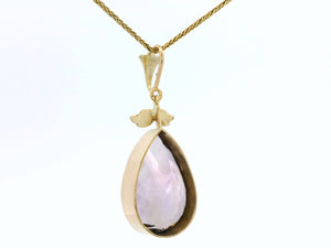 ANTIQUE EDWARDIAN AMETHYST & SEED PEARL PENDANT 14ct GOLD