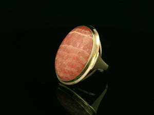 VINTAGE MID-CENTURY RHODOCHROSITE RING 8ct GOLD