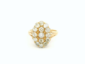 ANTIQUE AUSTRALIAN 1.40ct DIAMOND CLUSTER RING 18ct GOLD