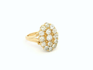 ANTIQUE AUSTRALIAN 1.40ct DIAMOND CLUSTER RING 18ct GOLD