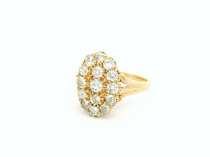 ANTIQUE AUSTRALIAN 1.40ct DIAMOND CLUSTER RING 18ct GOLD