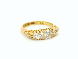 ANTIQUE EDWARDIAN 1910 1ct DIAMOND RING 18ct GOLD