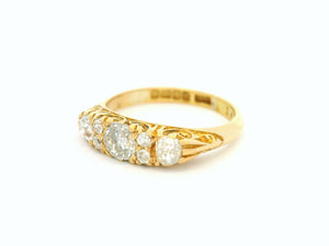 ANTIQUE EDWARDIAN 1910 1ct DIAMOND RING 18ct GOLD