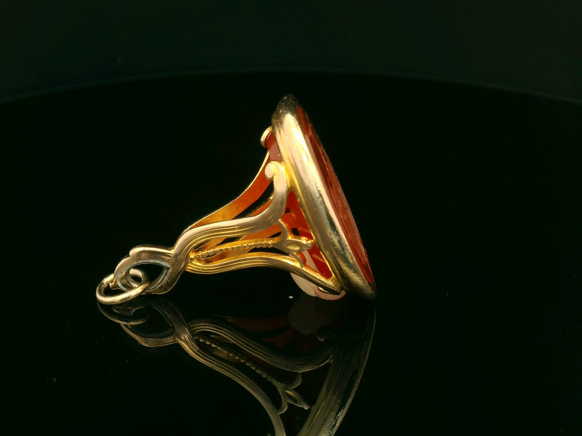 ANTIQUE VICTORIAN CARNELIAN INTAGLIO FOB SEAL 15ct GOLD