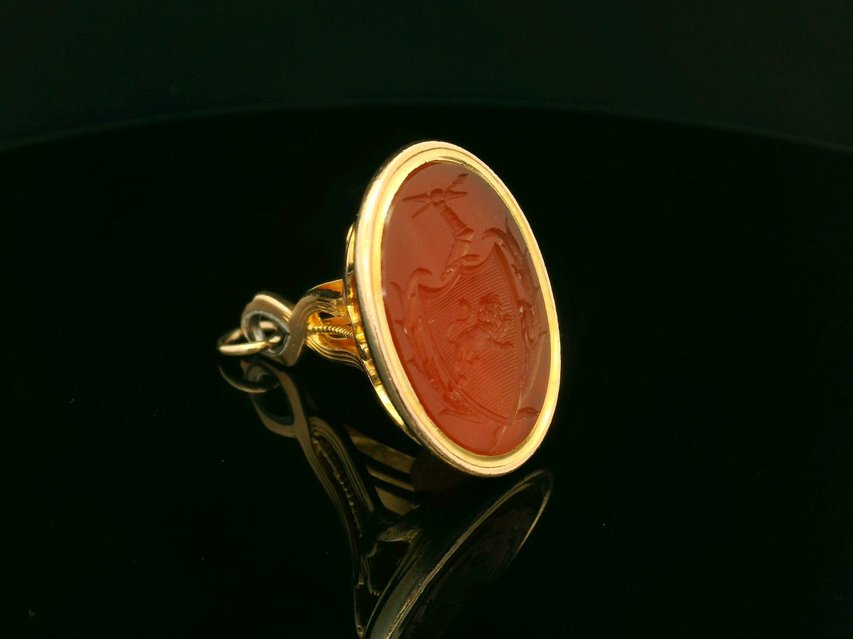 ANTIQUE VICTORIAN CARNELIAN INTAGLIO FOB SEAL 15ct GOLD