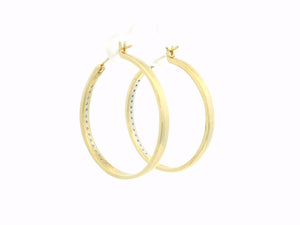 VINTAGE DIAMOND HOOPS 9ct YELLOW GOLD