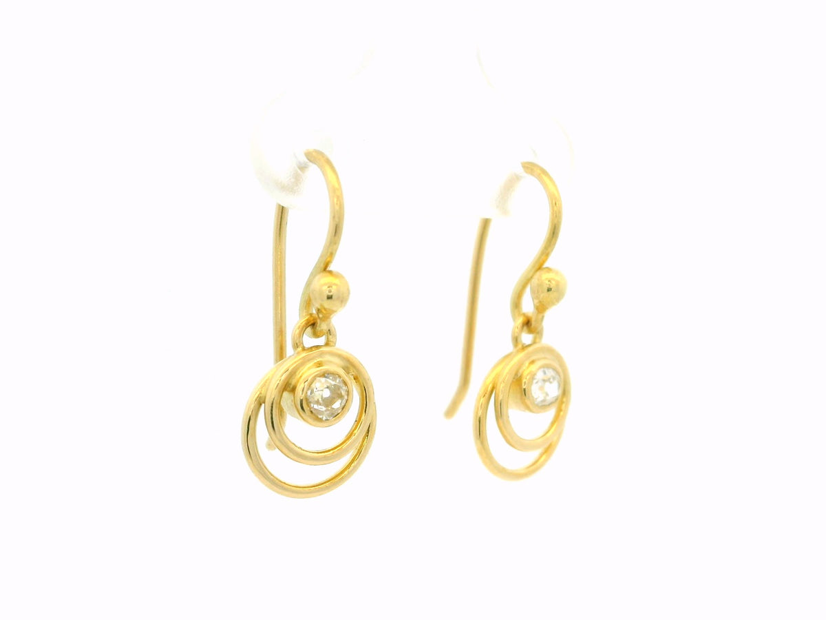 ANTIQUE DIAMOND EARRINGS 18ct GOLD