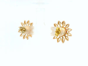 ANTIQUE EDWARDIAN CARNELIAN & DIAMOND EARRINGS 18ct GOLD