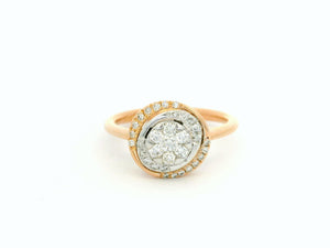 VINTAGE ITALIAN DIAMOND DAISY HALO RING 18ct GOLD