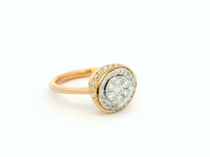 VINTAGE ITALIAN DIAMOND DAISY HALO RING 18ct GOLD