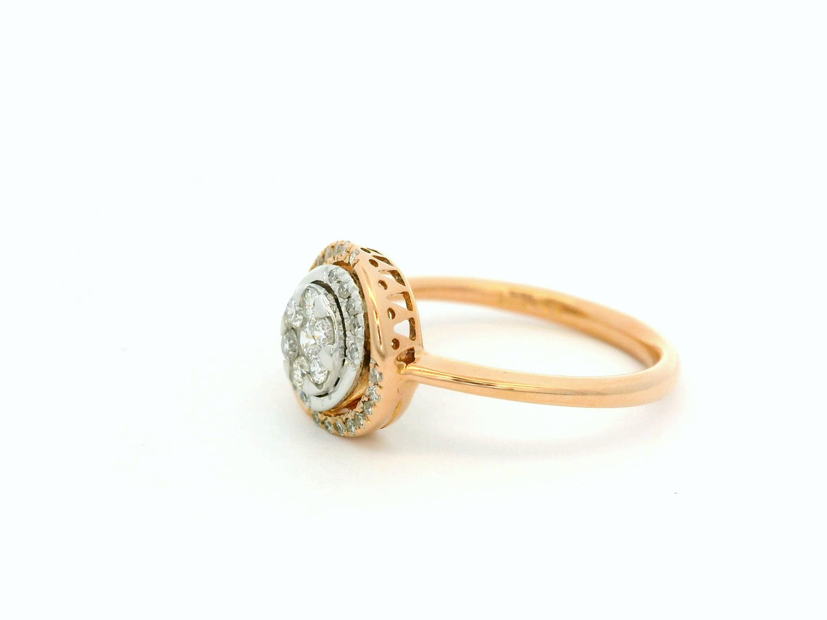 VINTAGE ITALIAN DIAMOND DAISY HALO RING 18ct GOLD