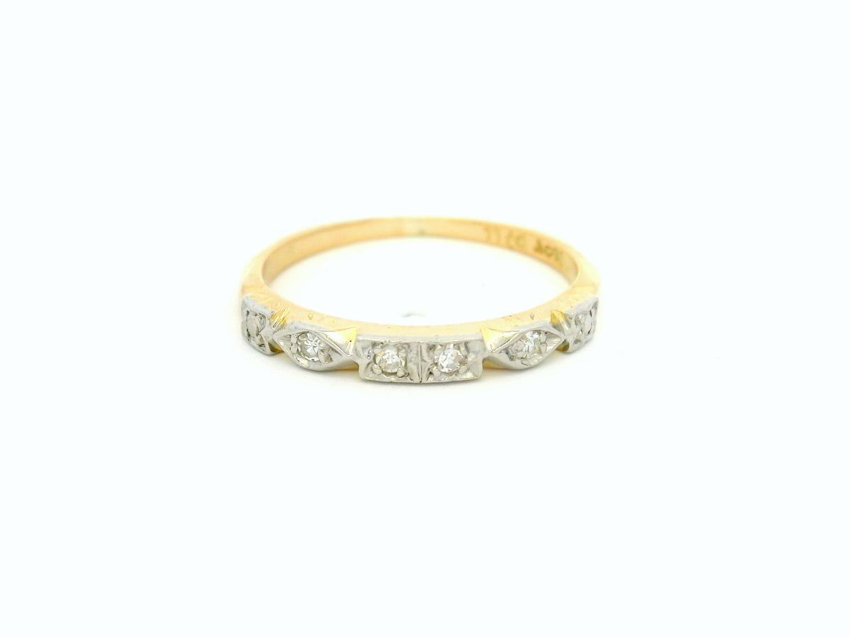VINTAGE c1930 DIAMOND BAND 18ct GOLD &amp; PALLADIUM