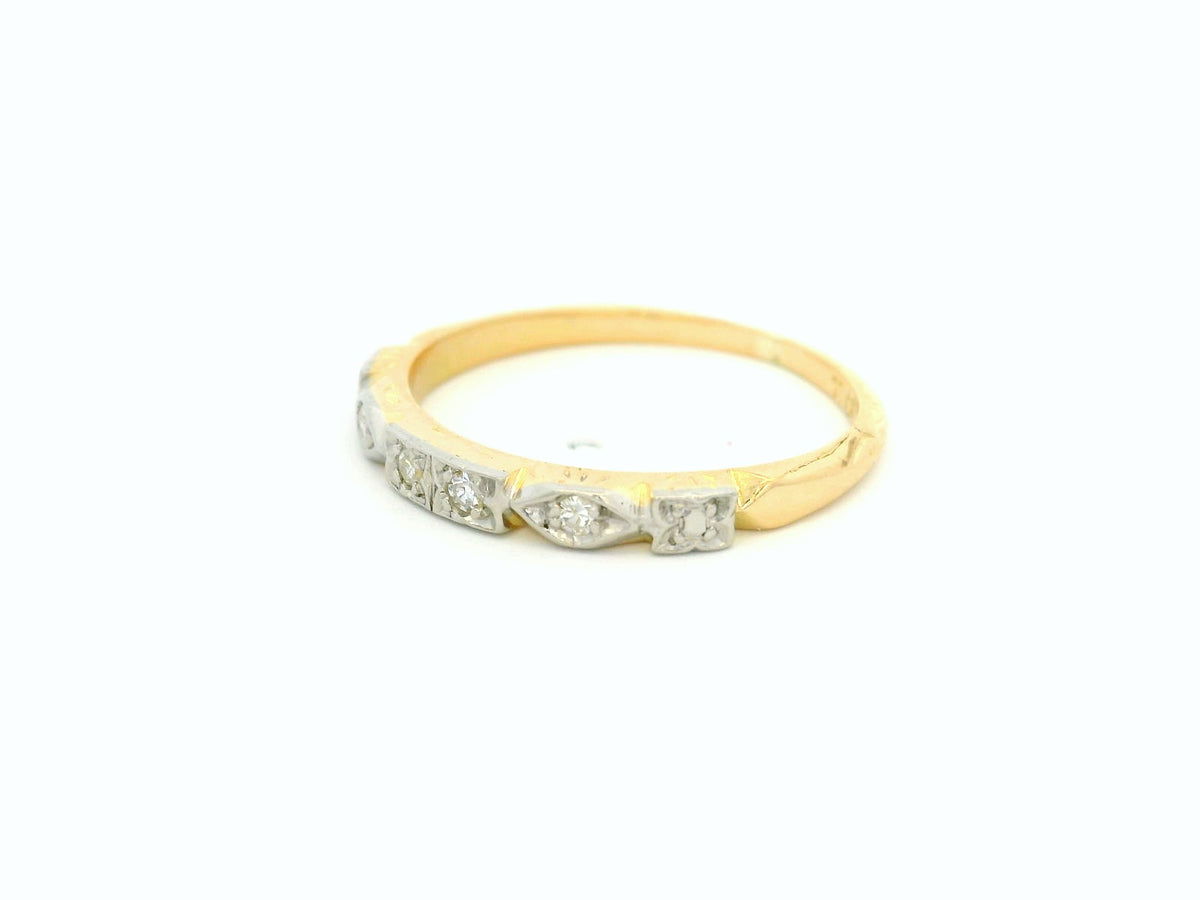 VINTAGE c1930 DIAMOND BAND 18ct GOLD &amp; PALLADIUM
